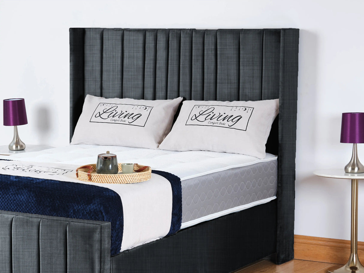 Valencia Lined Wings Upholstered Bed