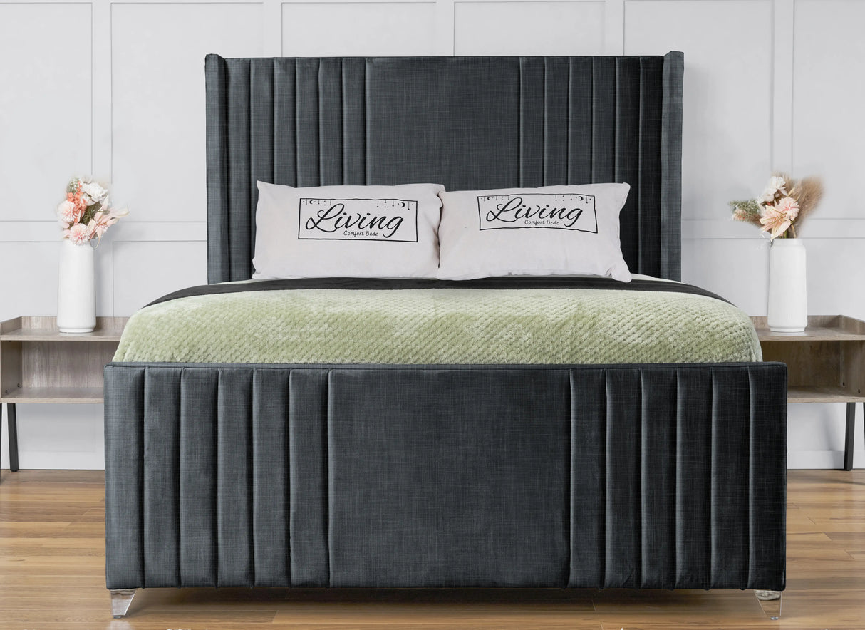 Elise lined winged Upholstered Bed