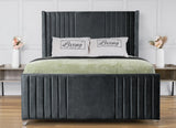 Elise lined winged Upholstered Bed