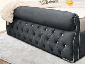 Swan Sleigh Chesterfield Upholstered Bed