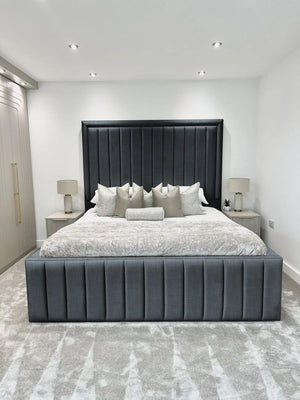 Hampton panel upholstered bed