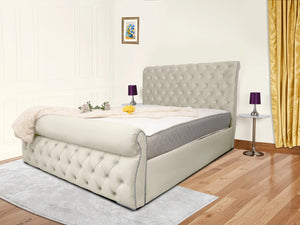 Swan Sleigh Chesterfield Upholstered Bed