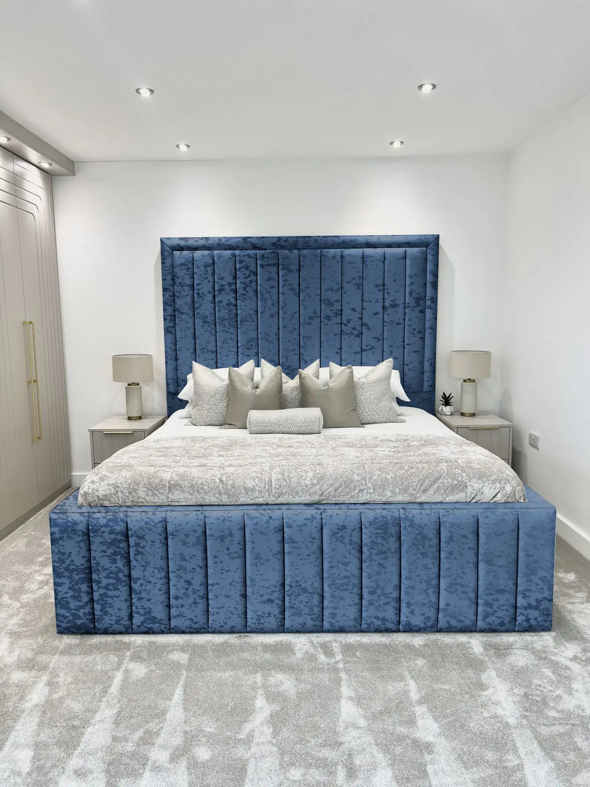 Hampton panel upholstered bed