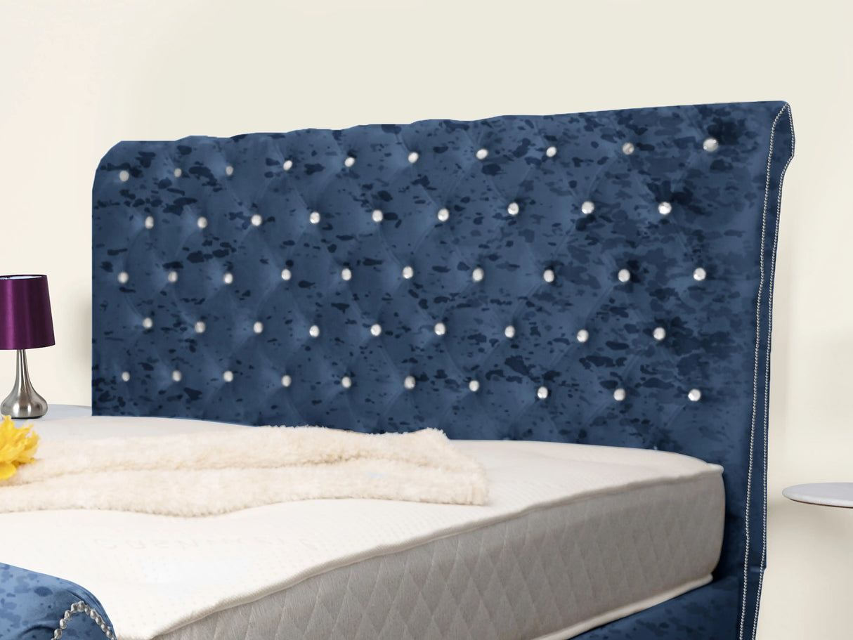 Swan Sleigh Chesterfield Upholstered Bed