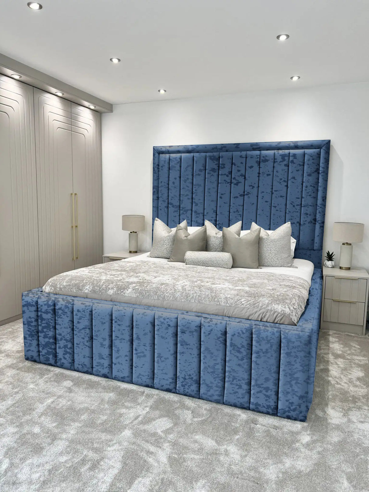 Hampton panel upholstered bed