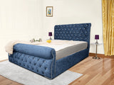 Swan Sleigh Chesterfield Upholstered Bed