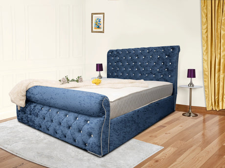 Swan Sleigh Chesterfield Upholstered Bed