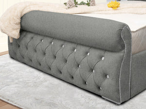 Swan Sleigh Chesterfield Upholstered Bed