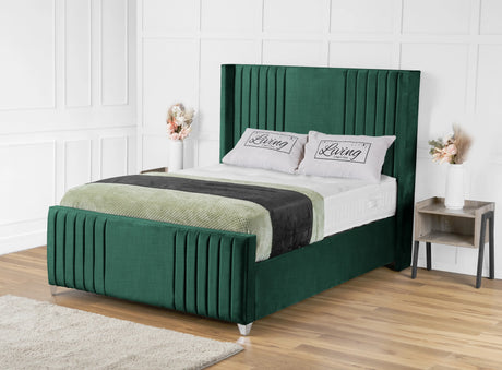 Elise lined winged Upholstered Bed