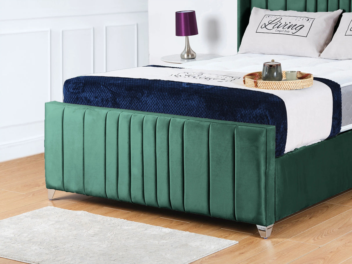 Valencia Lined Wings Upholstered Bed