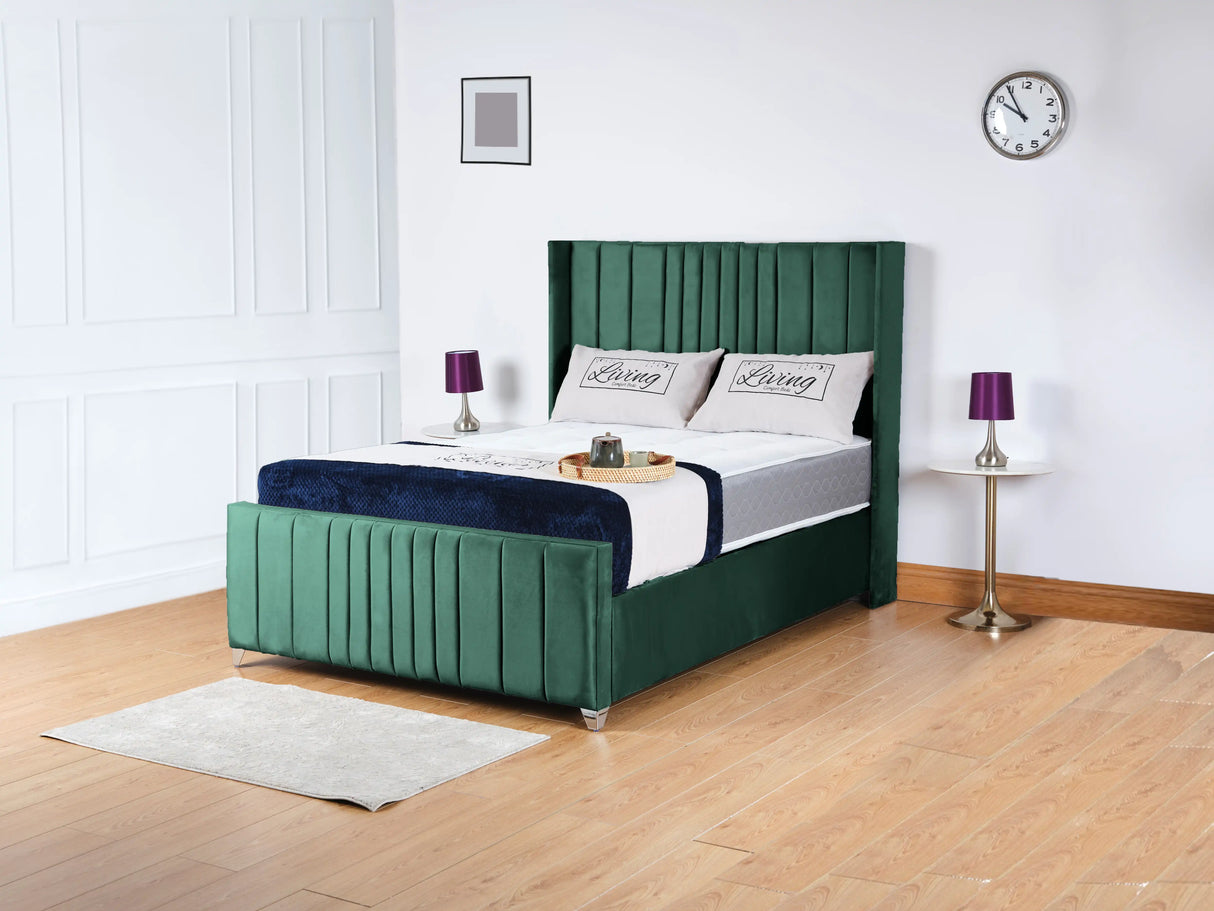 Valencia Lined Wings Upholstered Bed