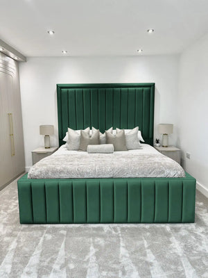 Hampton panel upholstered bed
