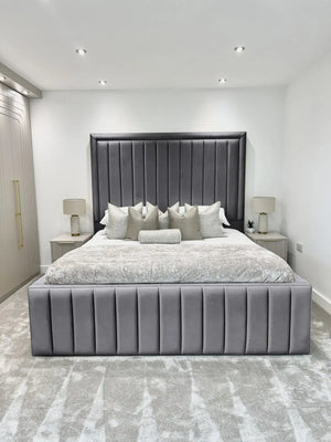 Hampton panel upholstered bed