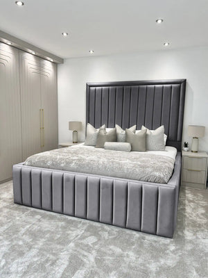 Hampton panel upholstered bed