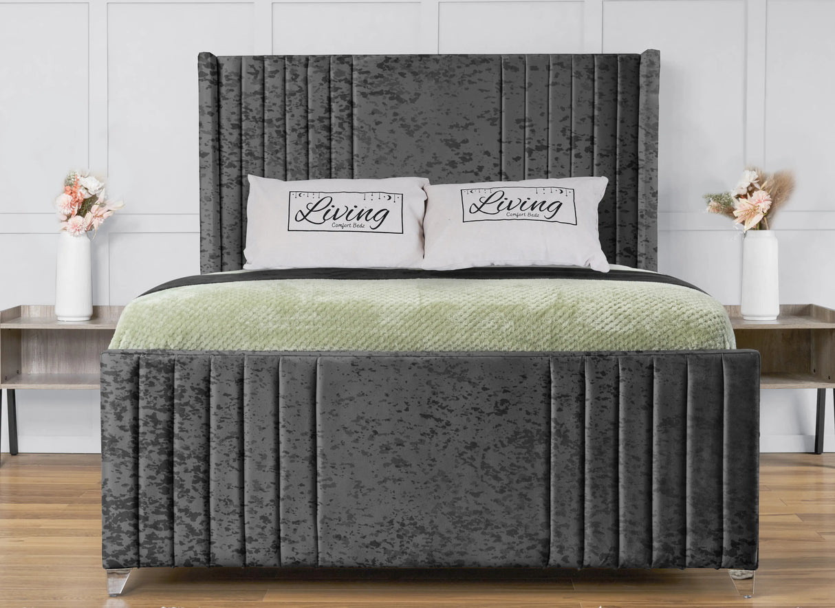 Elise lined winged Upholstered Bed