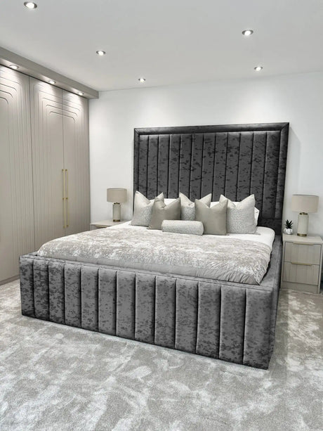 Hampton panel upholstered bed