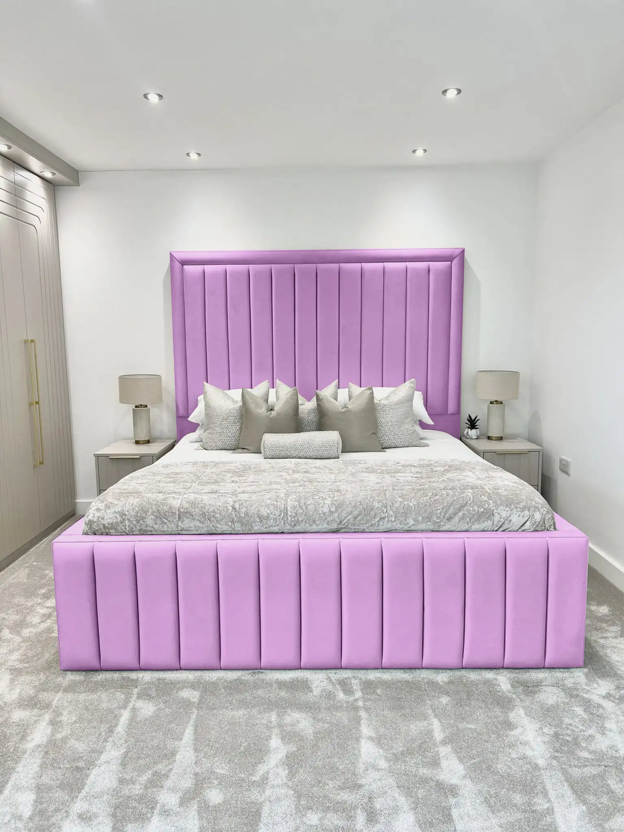Hampton panel upholstered bed