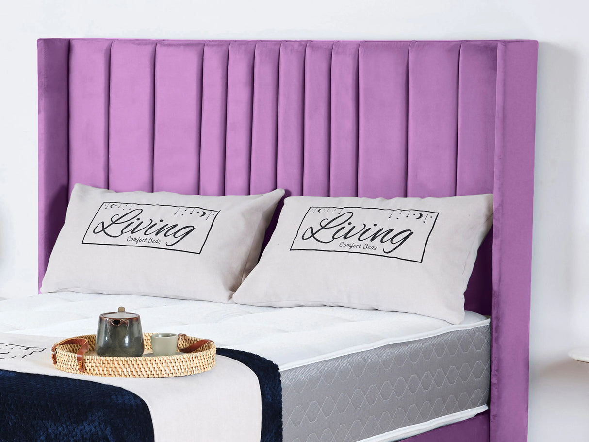 Valencia Lined Wings Upholstered Bed