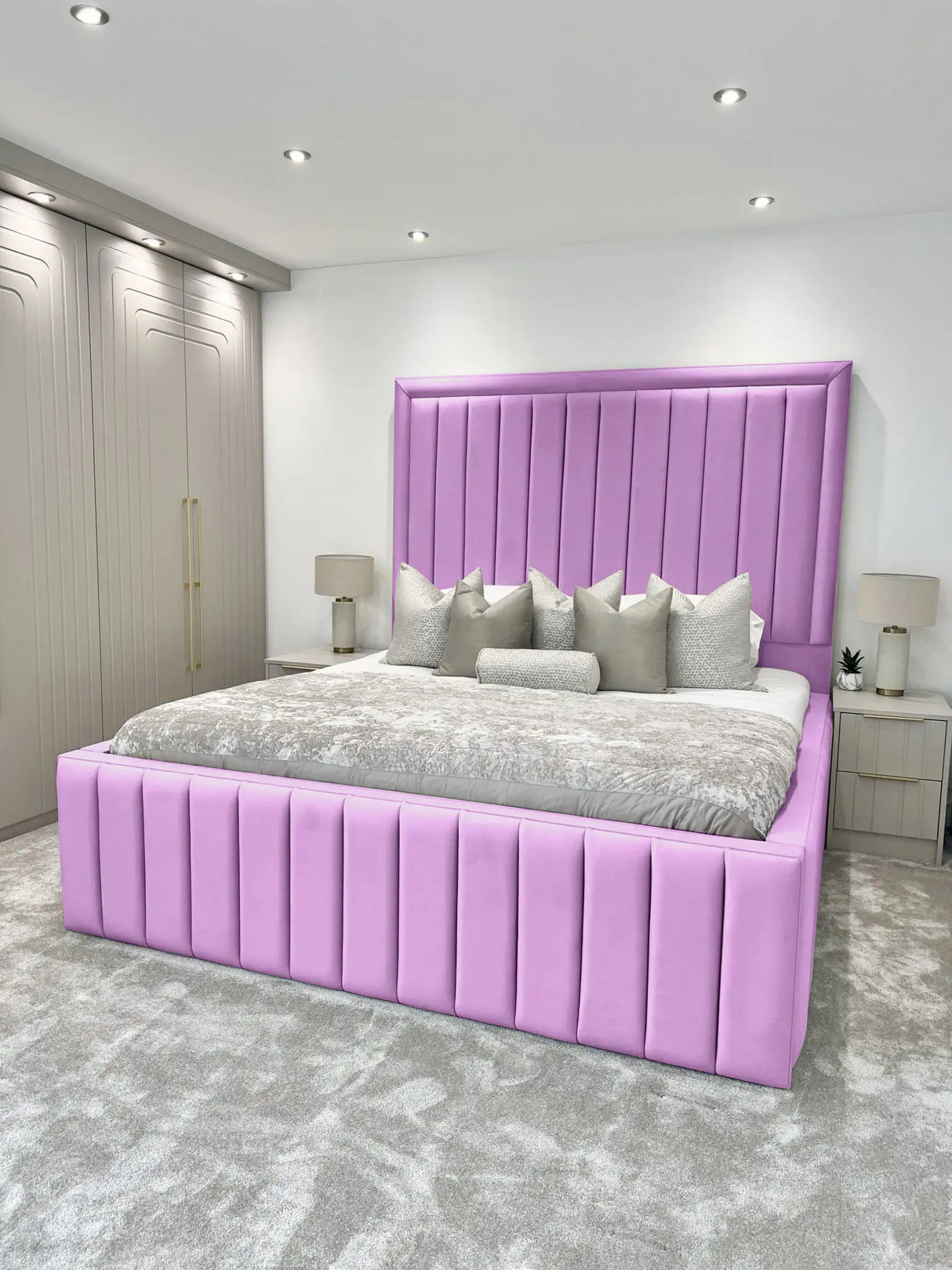 Hampton panel upholstered bed
