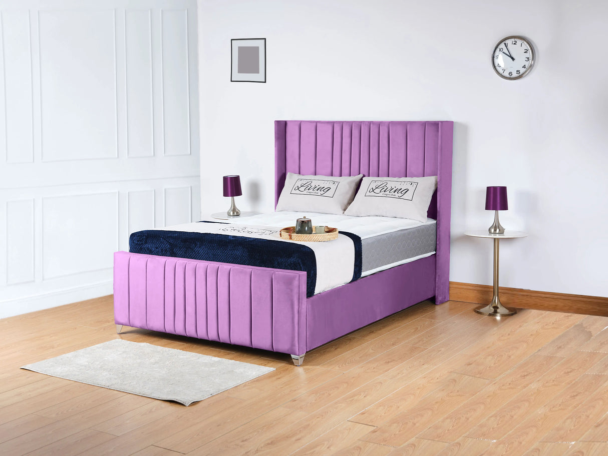 Valencia Lined Wings Upholstered Bed