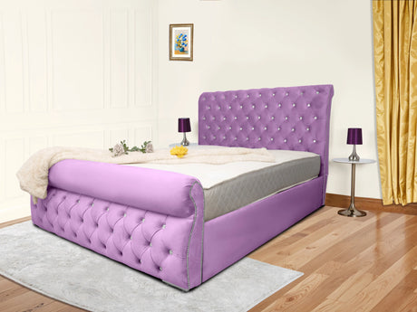 Swan Sleigh Chesterfield Upholstered Bed