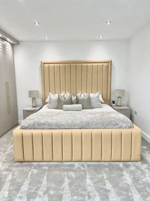 Hampton panel upholstered bed