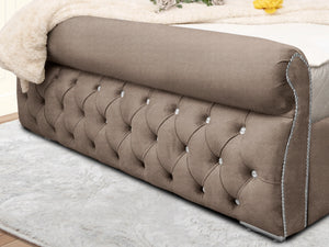 Swan Sleigh Chesterfield Upholstered Bed