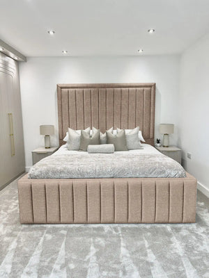 Hampton panel upholstered bed