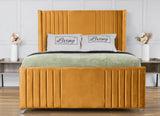 Elise lined winged Upholstered Bed