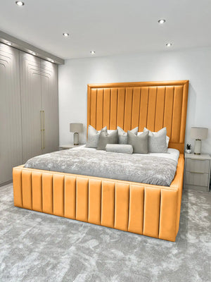 Hampton panel upholstered bed