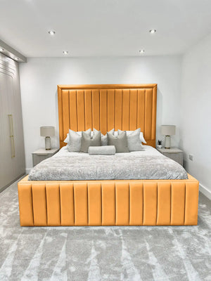 Hampton panel upholstered bed