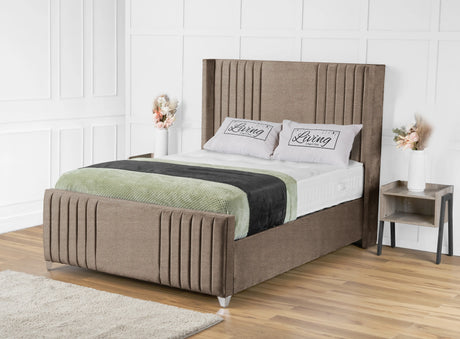 Elise lined winged Upholstered Bed