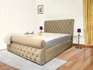 Swan Sleigh Chesterfield Upholstered Bed