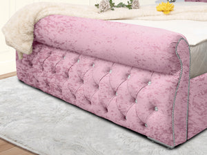 Swan Sleigh Chesterfield Upholstered Bed