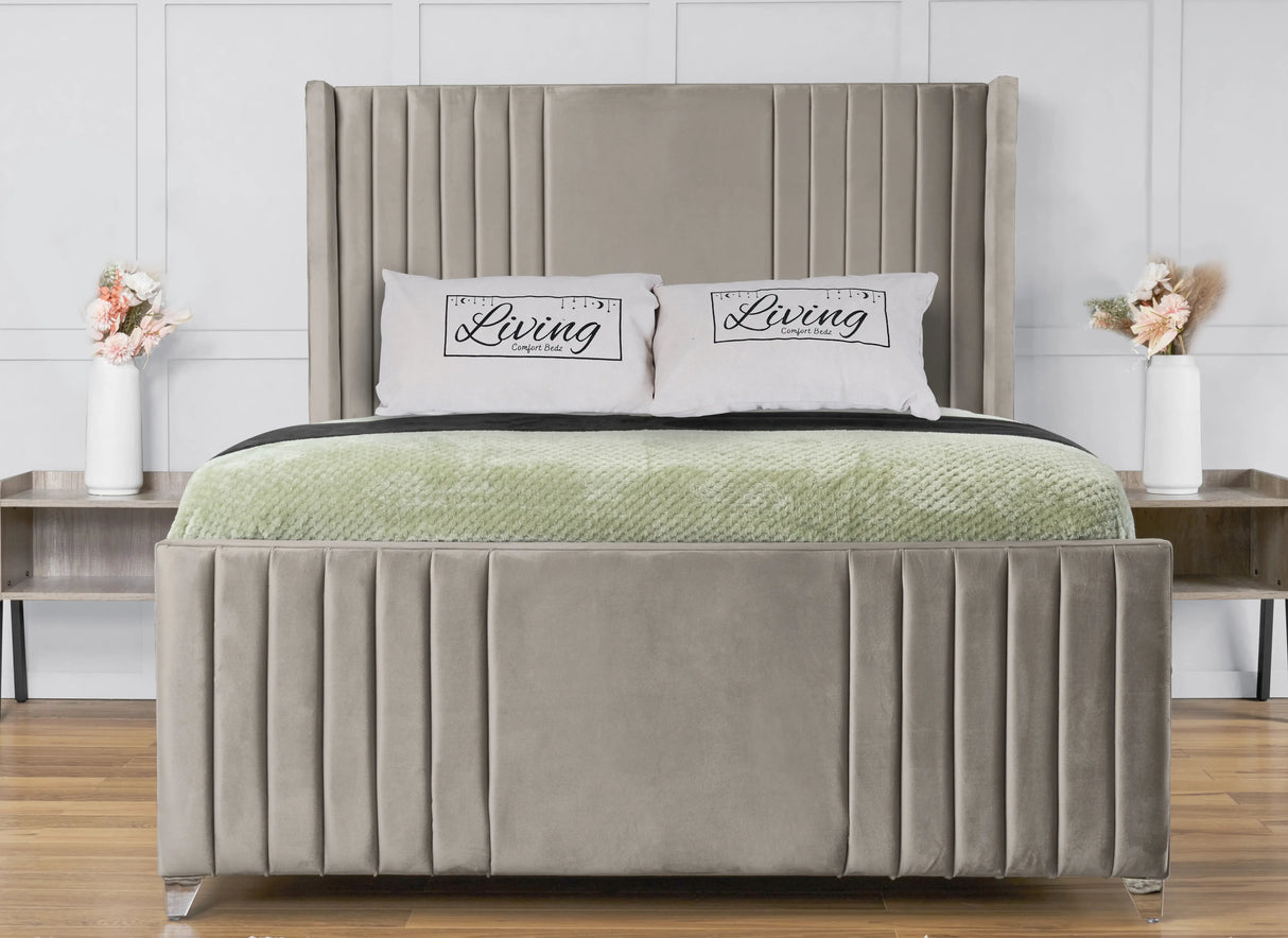 Elise lined winged Upholstered Bed