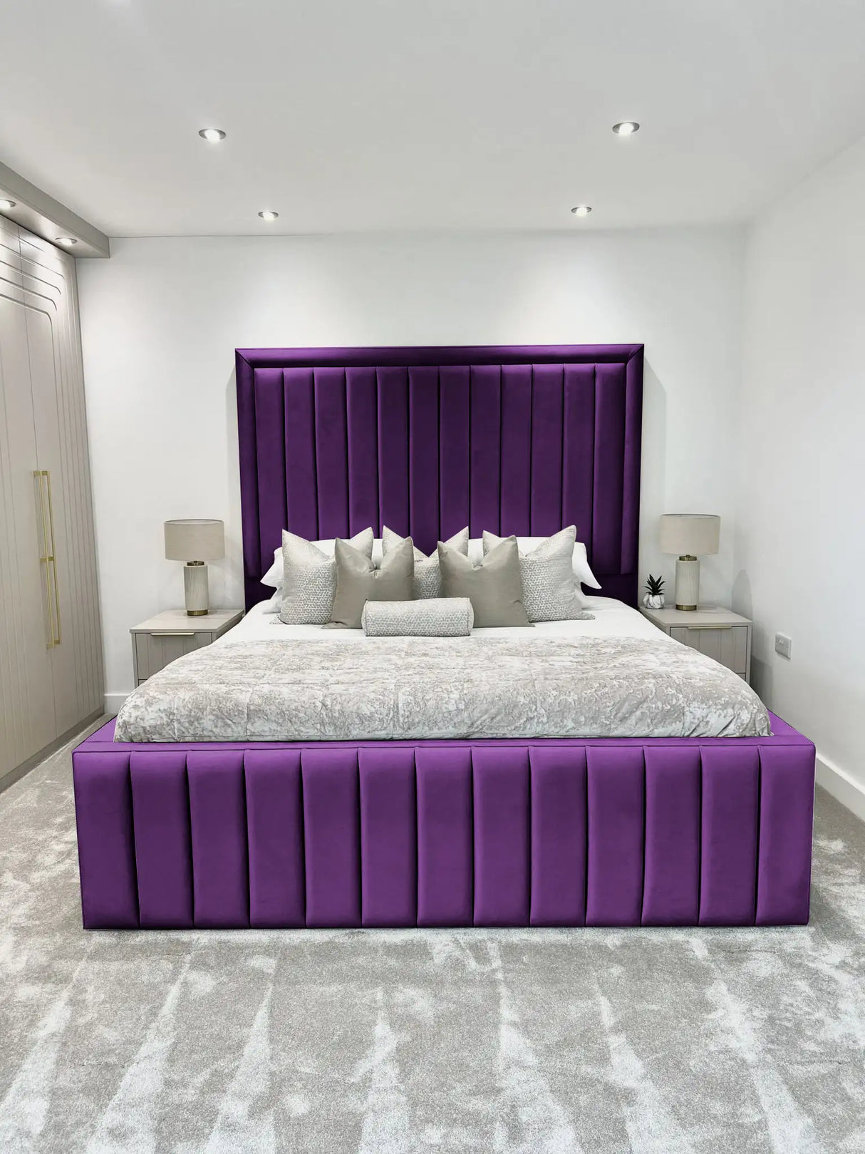 Hampton panel upholstered bed