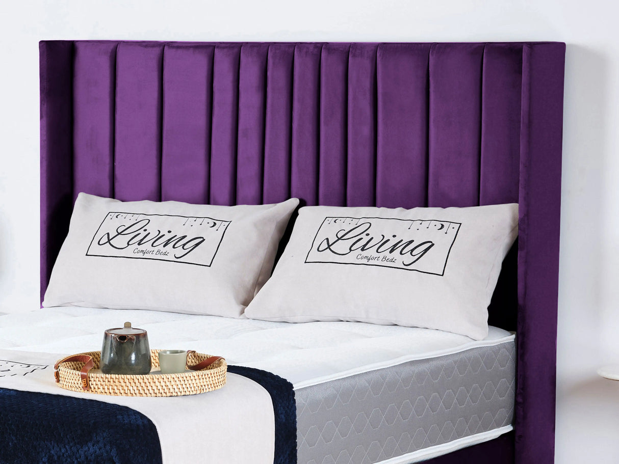 Valencia Lined Wings Upholstered Bed