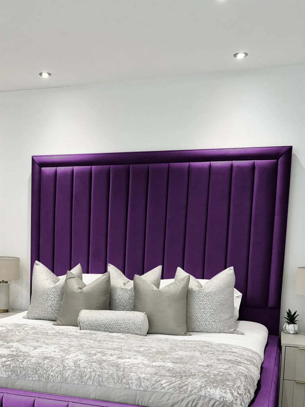 Hampton panel upholstered bed