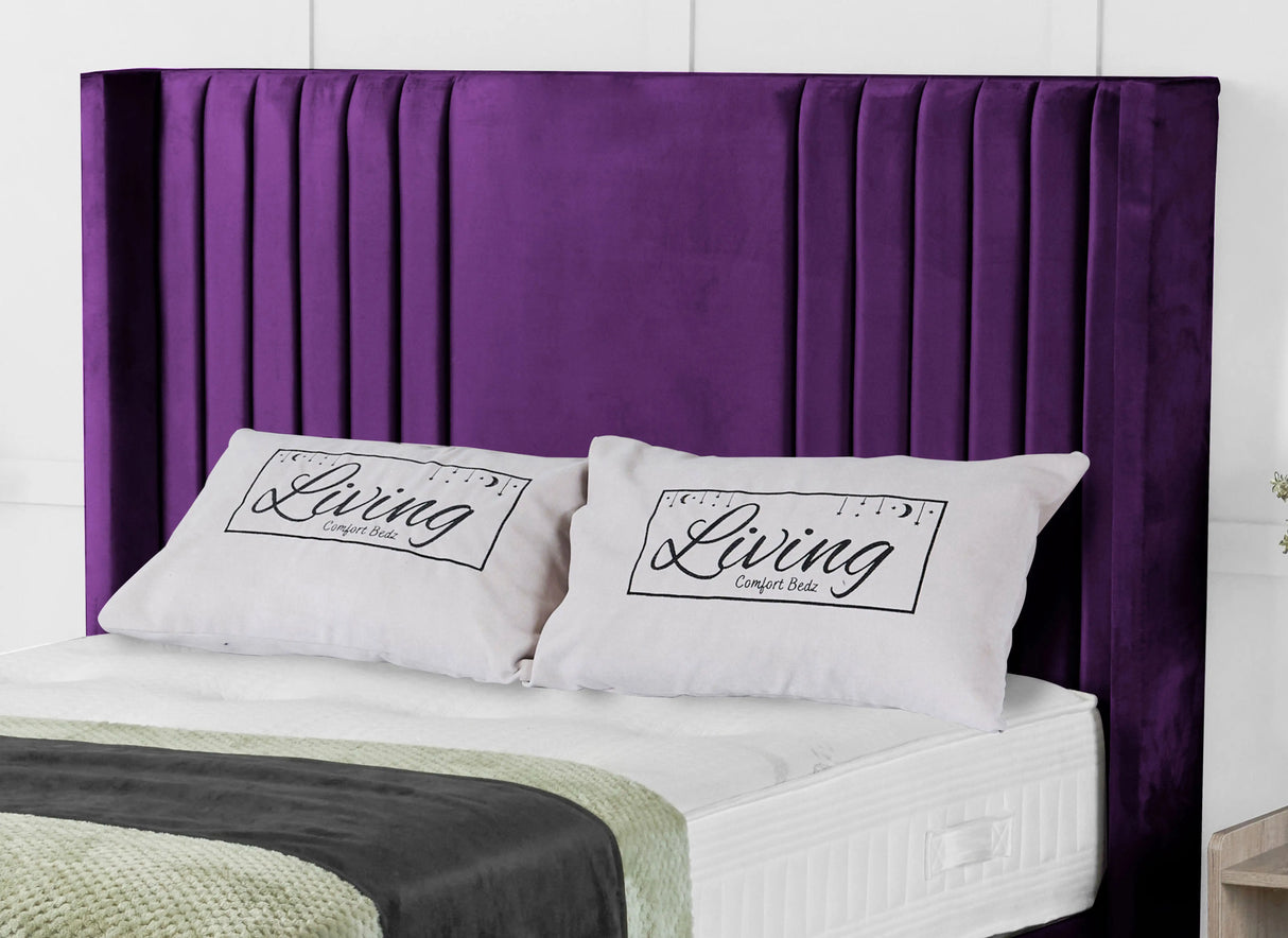 Elise lined winged Upholstered Bed