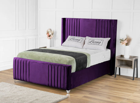 Elise lined winged Upholstered Bed