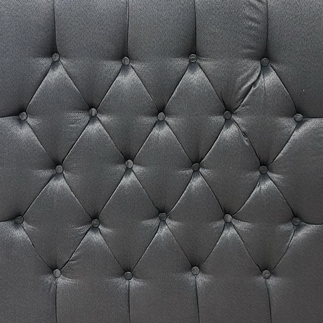 Permium Linen Fabrics Fran Grey Chesterfield Divan Bed