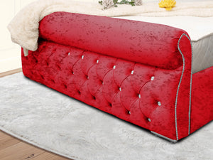 Swan Sleigh Chesterfield Upholstered Bed