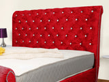 Swan Sleigh Chesterfield Upholstered Bed