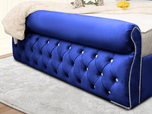 Swan Sleigh Chesterfield Upholstered Bed