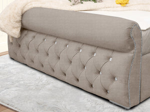 Swan Sleigh Chesterfield Upholstered Bed