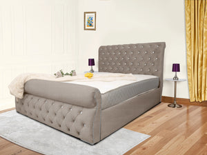 Swan Sleigh Chesterfield Upholstered Bed