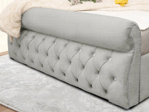 Swan Sleigh Chesterfield Upholstered Bed