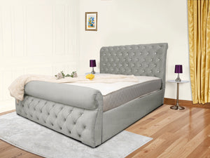 Swan Sleigh Chesterfield Upholstered Bed