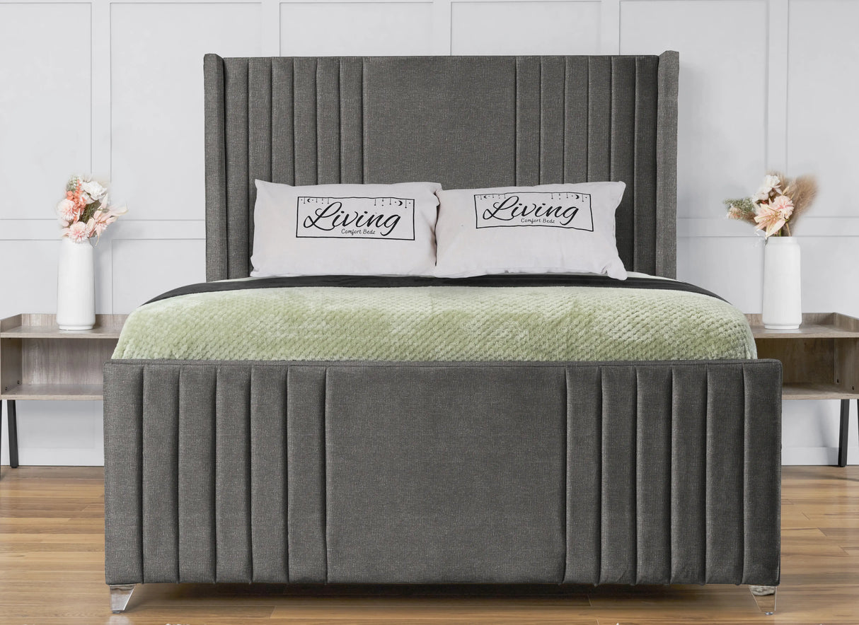 Elise lined winged Upholstered Bed