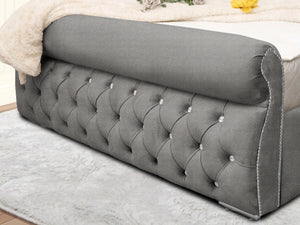 Swan Sleigh Chesterfield Upholstered Bed